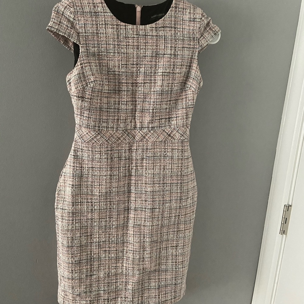 Baby Pink Tweed Dress from Banana Republic